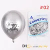 50 pcs/pack 12 pouces Joyeux Anniversaire Chrome Métallique Latex Ballons pour la fête D'anniversaire célébration décoration approvisionnement