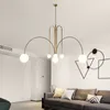 Lámparas candelabro de bolas de cristal de diseño moderno, iluminación para sala de estar/dormitorio/oficina, lámpara colgante nórdica, accesorio LED Vintage