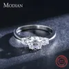 Классический дизайн реальные 925 стерлингового серебра десять сердец циркония кольца для женщин свадьба годовщины свадьбы изысканные украшения 210707