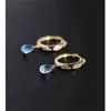 Sky blue topaz earrings female gemstones genuine 925 silver water drop color treasure to send girlfriend 2201087523618