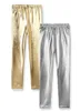 Jesień Koreański odblaskowe tekstury Legginsy dziecięce Tight Girls Spodnie Dzieci Złote Spodnie M3867
