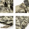 Hommes Summer Casual Loose Camouflage Cargo Shorts Hommes Multi-Poche 100% Coton Street Militaire Longueur Genou Plage 210713