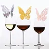 50st Hollow Butterfly Decoration Cup Card Ving Glass Pappersnamn Placera platser Favor Wedding Party Baby Shower Table 1222120