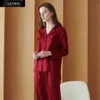 Lilysilk 100 pijama de seda Conjunto de mulheres pura 19 mamãe senhoras Sleepwear Luxo Natural Comprimento Completo Mulheres 210622