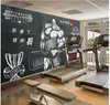 カスタムフォトの壁紙3Dジムの壁紙の壁紙モダンな筋肉レトロプランクスポーツフィットネスクラブ画像壁背景壁紙装飾