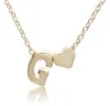 26 lettre initiale alphabet coeur pendentif collier pour femmes couleur or A-Z lettres colliers chaîne mode bijoux cadeau
