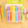 Highlighters High Quality 6 Pcs Pack Cute Kawaii Fluorescent Highlighter Pen Water Color Marker For Paint Draw School Supplies Stationery