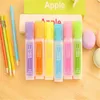 Highlighters High Quality 6 st Pack Cute Kawaii Fluorescerande Highlighter Pen Water Färgmarkör för Paint Draw School Supplies Stationery