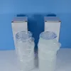 25oz昇華メガネタンブラークリアフロストストレートガラススキニーカップ竹シーリング蓋の再使用可能プラスチックストロー透明ソーダ飲料飲料ボトル