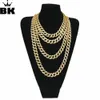 Hiphop Gold Silver Color 15mm Choker Cuban Chain Mens 18 дюймов 20 дюймов 24 дюйма 30 дюймов Miami Cuban Link Change Blinging ювелирные изделия X0509