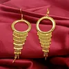 Irregular Exaggerated Tassel Big Earrings 18K Yellow Gold Filled Womens Dangle Earrings Gift