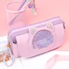 Pencil bags canvas stationery quicksand cute box creative pencils case female student 11 styles