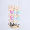 DHL Baby Wood Bead Chupeta Chain Clips com cobertura Estrangeira Comércio Mão Made Natural Bebê Bebê Gracioso Pacifier Titular