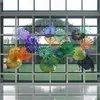 Morden Dekorationslampe, mundgeblasene Murano-Wandkunst-Glasplatten zum Aufhängen an der Wand, bunt, rund, 20 bis 40 cm