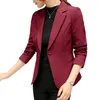Kadın Blazer Kırmızı Uzun Kol S Cepler Ceketler Ceket Ince Ofis Lady Ceket Kadın Takım Femme 210930 Tops