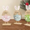 Party Decoration Easter Wood Pendant Happy Decorations for Home Egg Door Ornament W1e5