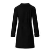 Women Trench Coats Long Sleeve Classic Lapel Neck Overcoat Solid Color Slim Outerwear Casual Coat