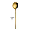 Lepels 6 stks Matte Golden Servies Roestvrij staal 304 Bestek Sets Mirror Sliver Servies Diner Lepel Kerst Keuken States