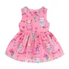 Mudkingdom Chiffon Girls Jumper Dress Unicorn Toddler Peter Pan Collar for Summer Clothes Animal Adorable 210615