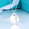 Original 925 Silver Kärlek Halsband Charm Hjärta Hänge Halsband Kvinnor Diy Heart Charm Smycken Gift Clavicle Chain G1208