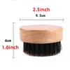 Brosse à barbe à poils ronds avec manche en bois pour hommes, peigne à barbe, outils de soins de Massage du visage, brosses à moustache en poils de sanglier, ZZB12181