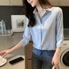 Plus Rozmiar Kobieta Koszula Jesień Moda Solid Szyfonowa Bluzka Kobiety Koreańskie Topy Office Lady Odzież z Przyciskiem Blusas 10551 210527