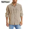 Tacvasen Summer Tactical Koszulki Męska Mesh Oddychająca Z Długim Rękawem Multi-kieszenie robocze Koszule ładunki Szybkie suche koszulki wojskowe 210708