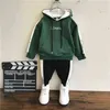 Costume de bébé printemps automne enfants garçons vêtements ensembles décontracté sport hauts sweats à capuche costumes costumes coton à manches longues enfants vêtements G0119