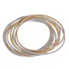 Memory Spring Wire Bracelets for Women Men Fun Bracelet Gold Color 19cm Length Steel Wrap Bangle Jewelry Accessory New 11pcs/lot Q0719