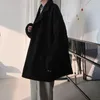 Misto lana da uomo M-XXL Top coat misto monopetto di media lunghezza Grandi tasche Manica lunga Trench invernale Uomo Abbigliamento oversize