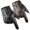 Cinq doigts Gants Winter PU Cuir Cachemire Main Femmes Hommes Chaud Conduits Autres mitaines Écran tactile imperméable