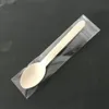 Cucchiaio per posate Miele Piccolo rotondo con mini forchetta in legno personalizzata per gelato Torta allo yogurt Vasetti di marmellata Decorazione per feste Regalo RH0561