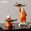 Creative Love Polar Bear Desk Storage Figurine Home Decor Key Art Scultura Soggiorno Tavolo Figurine Regalo decorativo 211101