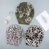 INS Cute 10 Colors Baby Hats Polka Dots Flowers Plaid Leopard Print Three Bow headbands Elastic Cotton Hair accessories Beanie Cap