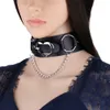 Gargantilha de couro gótico colar mulheres goth choquer choker cadeia legal punk colar mulheres harajuku cosplay jóias presente atacado