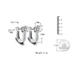 성격 U 모양 스터드 925 실버 귀걸이 큐빅 지르코니아와 작은 귀여운 매달려있는 귀걸이 여성을위한 소녀 선물 EH040