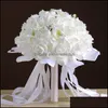 Forniture per feste festive Giardino domestico Fiori artificiali Rose di cristallo Bouquet da sposa damigella d'onore Fiori finti in seta da sposa Decorazione autunnale # 20