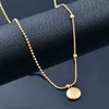 Designer Collier Bijoux De Luxe À La Mode Zircon En Acier Inoxydable Pendentif Or Rose Roma Chiffres Cercles Sautoirs Pour Femmes XL396 SSK