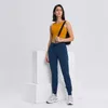 L-31 Pantalones de yoga para mujeres Slim era pantalones de yoga delgados con bolsillos Sport Fitness pantalones de moda al aire libre Dama suelta jogger recta outf182r