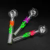 Glass Oil Pipe Glow in The Dark Oil Burner Pipes Tobacco Smoking Pipes Bongs Water Pipes Mini Oil Rigs SW96