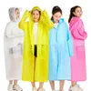 Eva Plastic Raincoats One Piece Frosted Beam Mouth Pocket Raincoat Reusable Thicken Slicker Multicolor Travel Rainwear Outdoor Camping Hiking Rain Poncho ZL0038