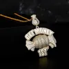 Hand Holding Money Pendant Necklaces For Men Bling Micro Pave Zircon Necklaces Fashion Hip Hop Rock Jewelry X0707