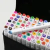 30/40/60/80 kleuren Art Markers Set Dual Head Alcohol Sketch Markers Pen voor manga -tekenmarkeringen Ontwerpbenodigdheden 210226