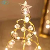 Ouro prata conduziu luz de corda de natal, quarto de decoração de Natal lâmpada de mesa, branco quente fria mesa branca decoração luz noite 211104