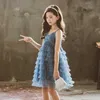 Voor 3-12 jaar meisjes jurk zomer 2021 nieuwe Koreaanse kinderen zomer stijl klein meisje gezwollen gaas prinses jurk Q0716