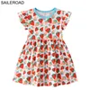 Saileroad Det är en sommarklänning för babyflickor tecknad bomullsklänningar för tjejer 6 år jordgubbar print barn dres vestido menina q0716