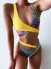 Swimsuit feminino trajes de banho de cor Correspondência Correspondência Bikini Alto Cintura Praia Swimwear 210722