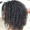 Spetsspärrar brasilianska afro kinky curly u del peruk remy mänskligt hår för kvinnor 180 glueless bob41271102486659