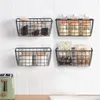 Storage Baskets Fashion Iron Basket Wall-mounted Bathroom And Kitchen Shelf Organizer Punch-free Case