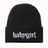 Babygirl broderie bonnet tricoté bonnet flexible doux mode bonnets unisexe hip hop bonnet de ski chaud